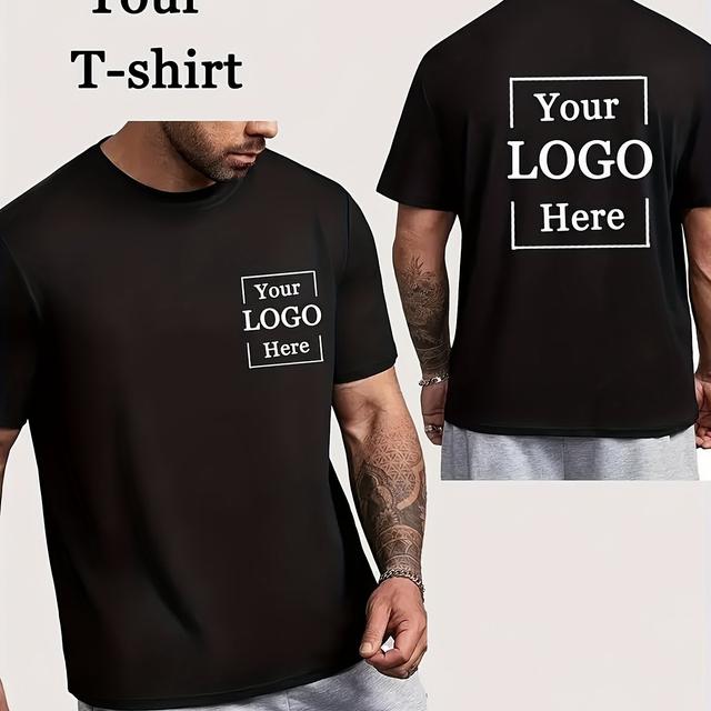 TEMU Customizable Photo T-shirts - Soft Breathable Fabric, Unisex Regular Fit For Team, Company, School, Personalized Gifts - Machine Washable , Wear | Comfortable Casualwear, Plus Size