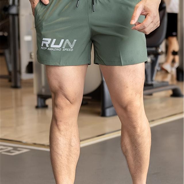 TEMU Shorts décontractés pour hommes avec cordon de serrage à la taille, parfaits pour les sports de , et les entraînements de fitness en été.