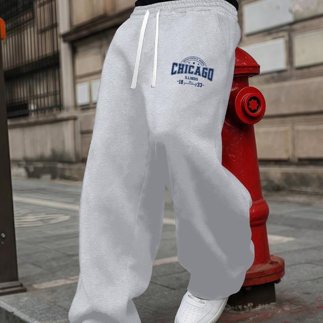 TEMU Pantalons de jogging à imprimé tendance pour hommes - 5 couleurs disponibles, , taille élastique, poches latérales, vêtement décontracté pour toutes , style sportif et loisir, lavable en machine