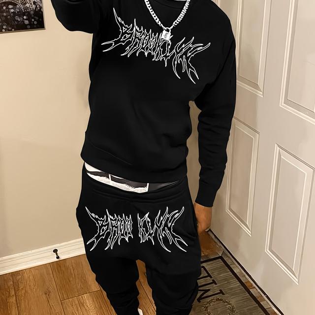 TEMU Heren Herfst- en Pullover Sweatshirt Set