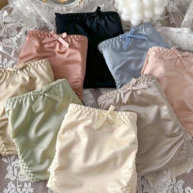 TEMU 8-pack Luxury Satin Lace Women's Briefs