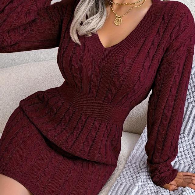 TEMU Women' Shoulder Dress With Twisted Braid Design