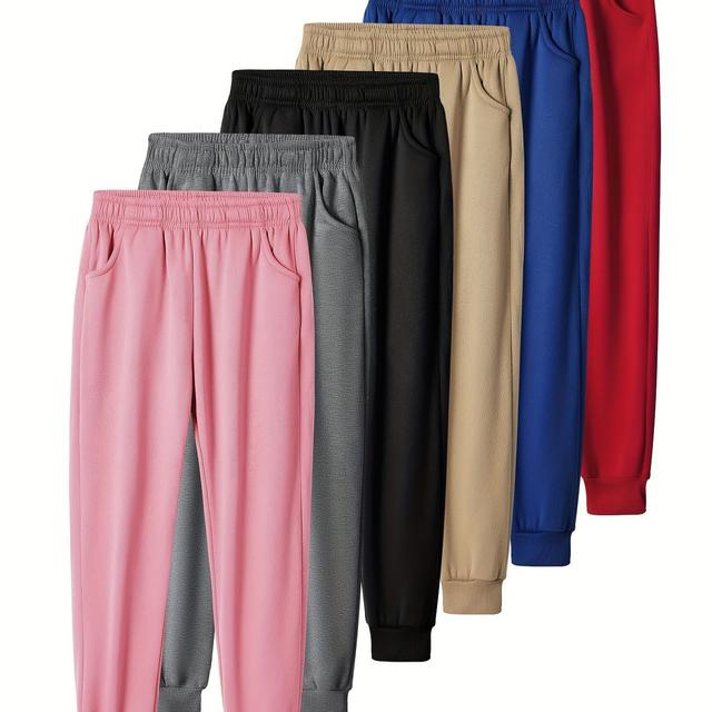 TEMU 6er-Set Mädchen -Bequeme Hosen, Atmungsaktive Outdoor-Langarm-Sport-Sweathosen für Frühling und Herbst, für Draußen