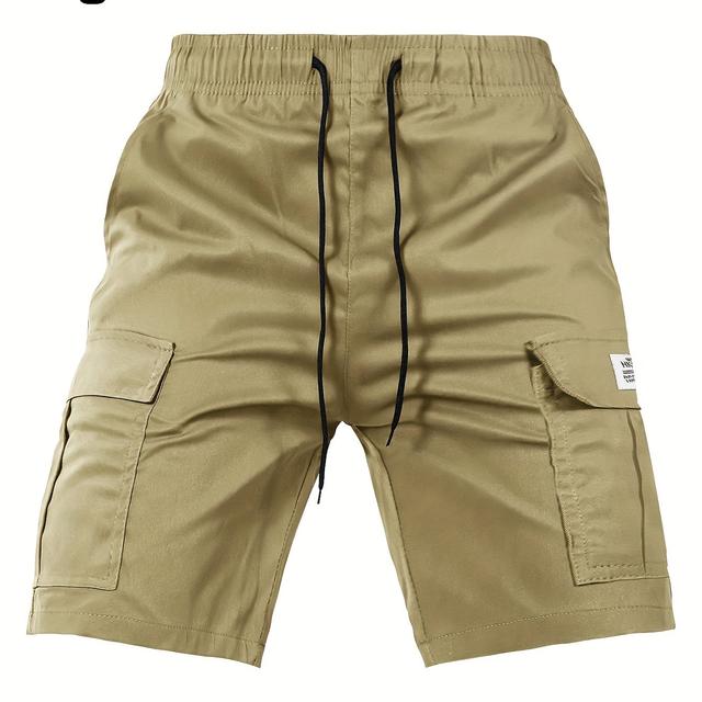 TEMU 1pz Pantalones Cortos Casuales de Moda para Hombre , Adecuados para Correr al Aire Libre con Cordón y Múltiples Bolsillos