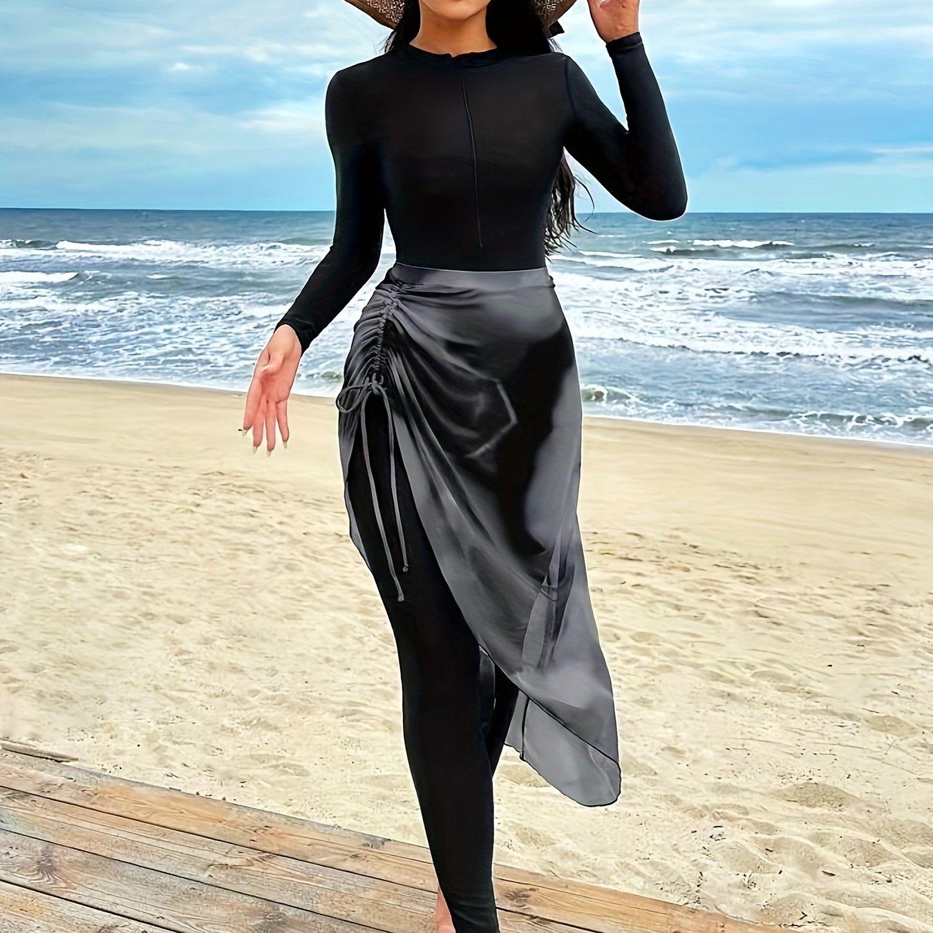 TEMU Western-style Fashion Women's Middle Eastern Women's Conservative Style Women's Traditional Middle Conservative Full-body Swimsuit