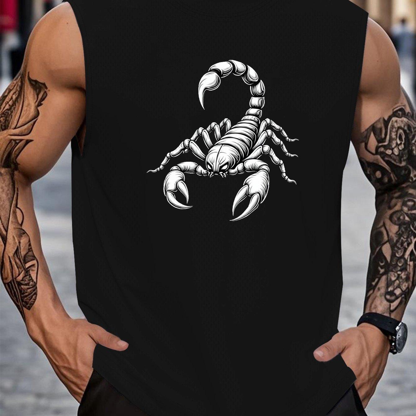 TEMU [printed Design - Not Textured] Print Plus Size Men's Casual Sports Tank Top, A Summer Essential, Plus Size