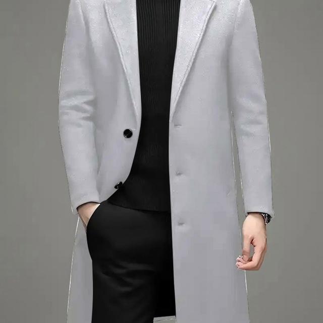 TEMU Abrigo corto de hombre hasta la rodilla, modelo 2025, moderno y ajustado.