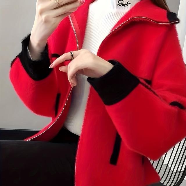 TEMU Damski Kardigan, Wykonany z Przyjaznej dla Skóry, Miękkiej i Ciepłej Tkaniny, Uniwersalny Styl, Idealny Prezent dla Przyjaciół! Będziesz Wyglądać Pięknie tej Zimy