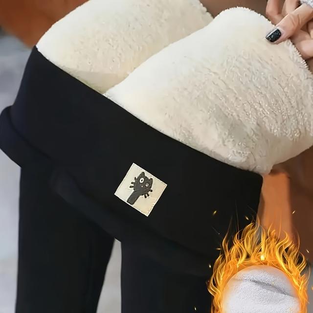 TEMU Leggings térmicos de mujer con forro polar, cómodos y cálidos para otoño e invierno, una opción para amantes de