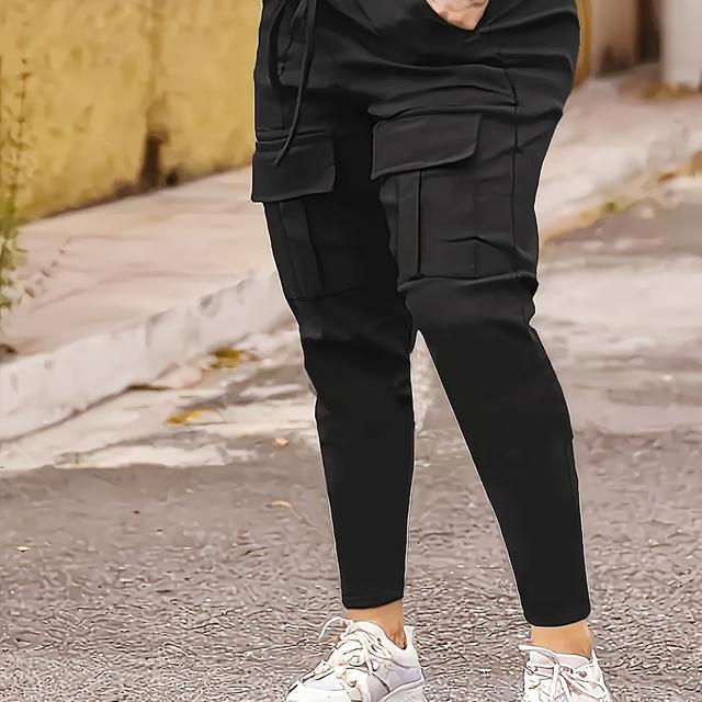 TEMU High-elasticity Running And Jogging Pants For Women In Autumn And Winter, Featuring Multiple Pockets And A Slim Fit, Suitable For Outdoor Activities And Casual Wear