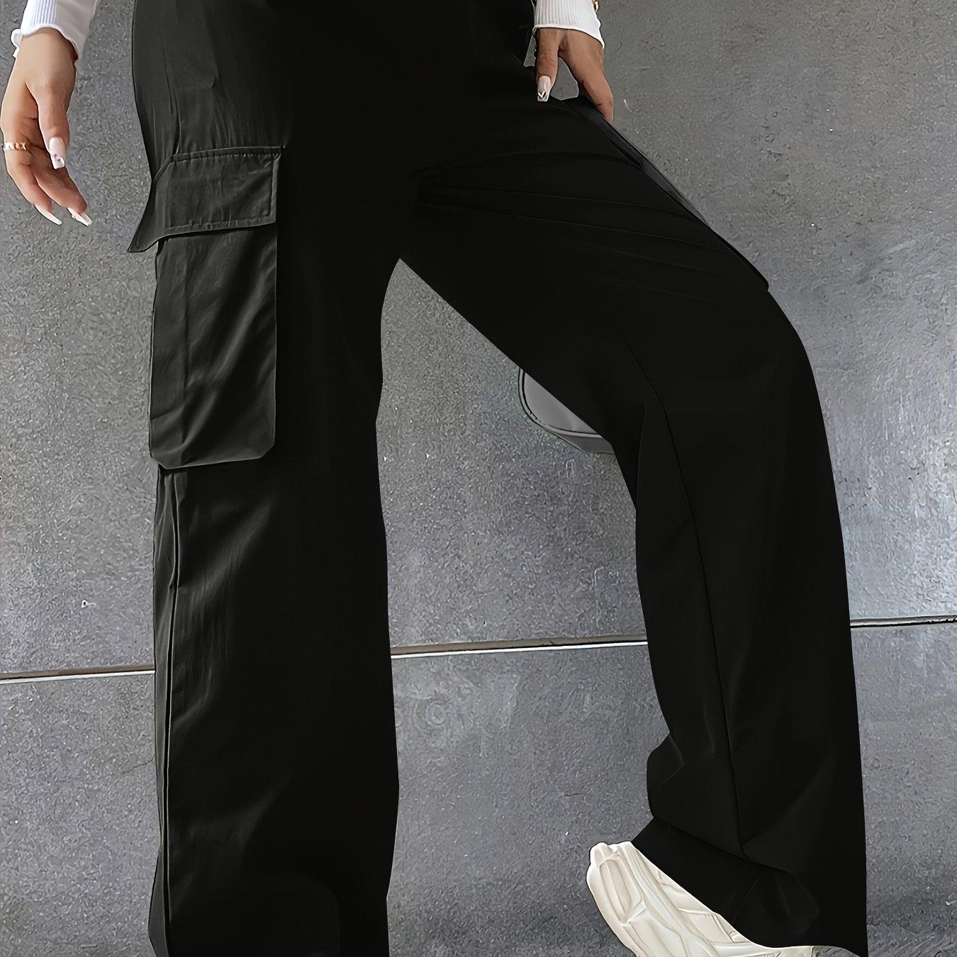 TEMU spodnie cargo w stylu vintage na wiosnę/, casualowe, uniwersalne, szybkoschnące, z szerokimi nogawkami dla dziewczynek, styl hip-hop, idealne na zewnątrz