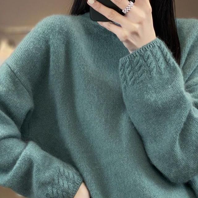 TEMU プラスサイズ、レディース ラージサイズ 冬用 暖かいウールセーター - ヘビーウェイト ルーズフィット セミ プルオーバー、無地 セーター 寒い天候のレイヤリング用、カジュアル＆ドレッシーなネート (手洗い/ドライクリーニング) - すべての体型に合うウールセーター