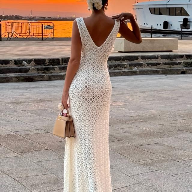 TEMU Vestido Cubrepiernas Metálico Sin Estilo Boho Chic para Mujeres - Semi-Transparente y Elástico, Ideal para Vacaciones en al