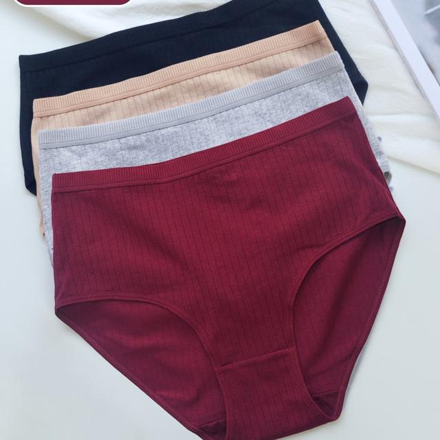 TEMU Set Of -size Women's High-waisted Solid Color Panties, Featuring High Elasticity, , , And A Skin-, Suitable For Everyday Wear In All .