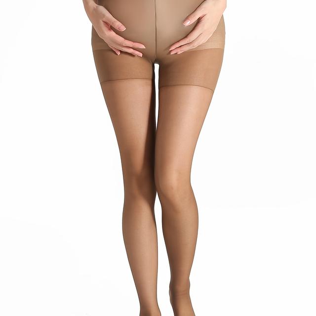 TEMU Plus Size Brown Tights - High Waist, Stretchy Nylon Blend, , Comfortable Casual Attire For Women, Fits Height 160-175cm, Weight 60-75kg