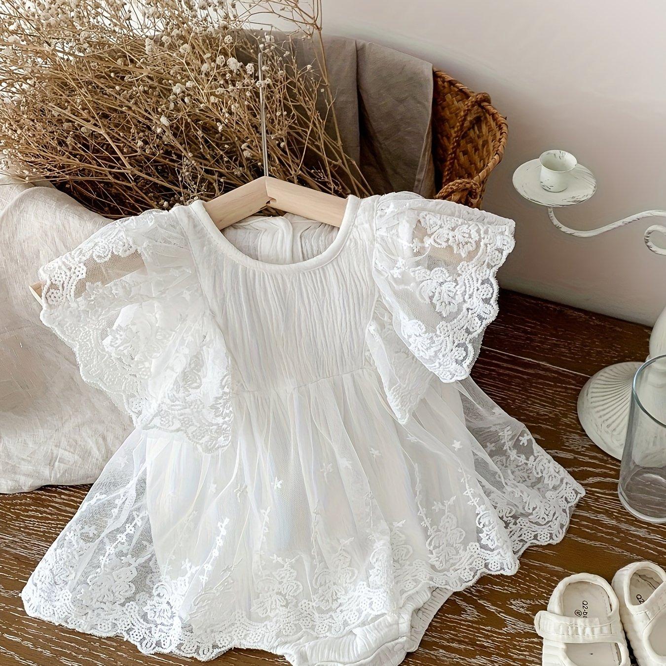 TEMU Summer Baby Cotton Lace Dress Princess Tulle Bodysuit