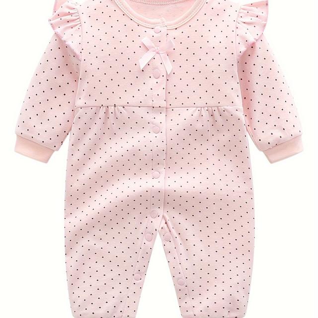 TEMU -month-old Newborn Girl Can Wear A Pink Onesie Suitable For Spring And Autumn, Perfect For Crawling And Celebrating The Days, For Outdoor