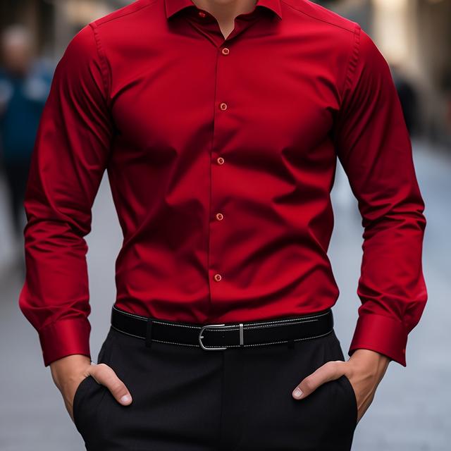 TEMU Men's Formal Fashion Solid Color Shirt