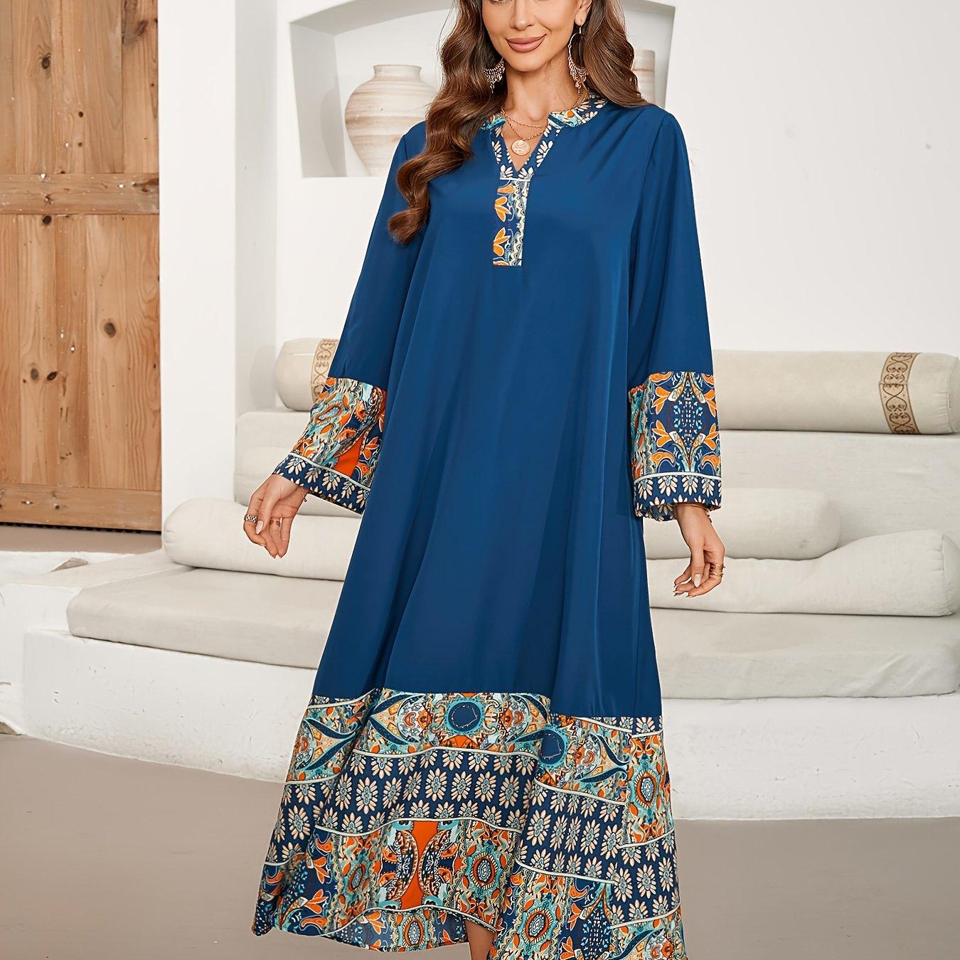 TEMU Long Printed Dress Robe