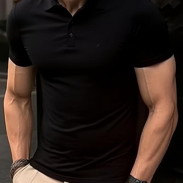 TEMU Camisa para Hombre de Manga Corta con Solapa, Ropa Deportiva Casual, Ideal para Negocios, Trabajo, Citas y Uso en Casa, Estilo Casual para Viajes