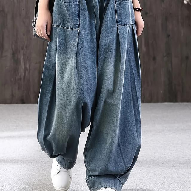 TEMU 春/夏 ヴィンテージバギージーンズ カジュアルブルマー付き