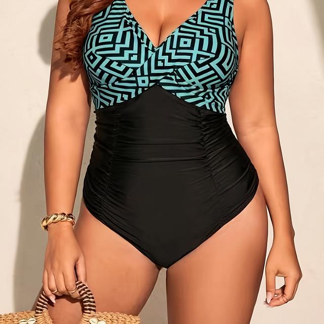 TEMU Women's Plus Size Casual -piece Swimsuit