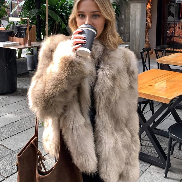 TEMU Abrigo de Invierno 2025 para Mujer con Cuello , Estilo de Abrigo Esponjoso, Abrigo y Acolchado para el Frío