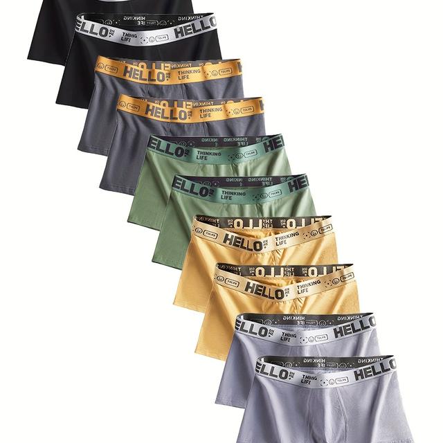 TEMU 10 Stück Herren Boxershorts – Weich, Bequem, Dehnbar, Casual Sport, Loungekleidung,Freizeitkleidung,Klassische Slips,Nahtloses Design,Nichttransparenter Stoff,Elastischer Bund,Reiseessentials