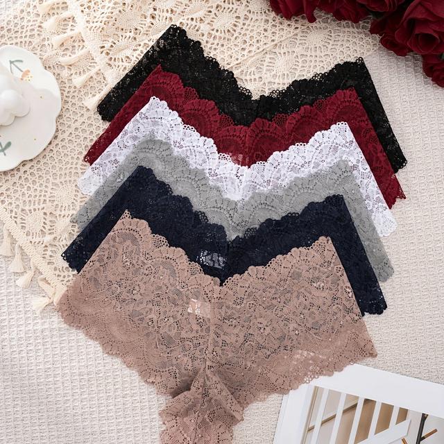 TEMU Women's Lace Sexy Panties 6-pack