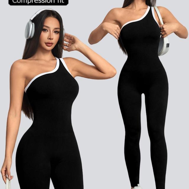 TEMU Mono deportivo de 1 pieza de 270 g sin costuras para otoño/invierno con hombros caídos - Mono largo sin de yoga , ajustado y caderas - Traje de yoga para mujer