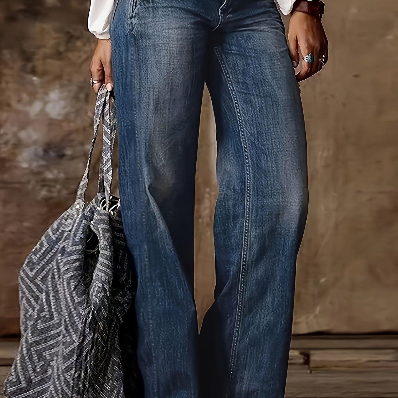 TEMU Plus Size Denim Stretch Long Pants