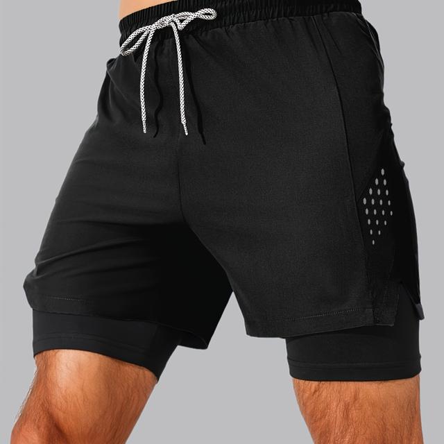 TEMU Shorts Esportivos de Corrida 2 Estampados para Homens