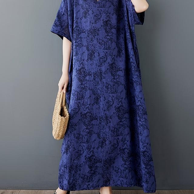 TEMU 비치웨어에 완벽한 V넥 프린트 원피스 커버업