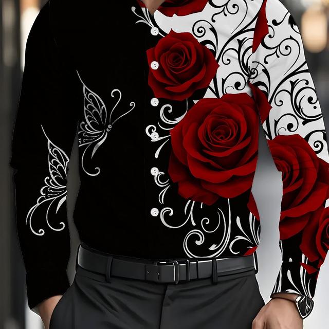 TEMU Casual Men's Long Sleeve Shirt - Stylish Dopamine Charm, Comfortable Street Style For All / Trendy Fashion