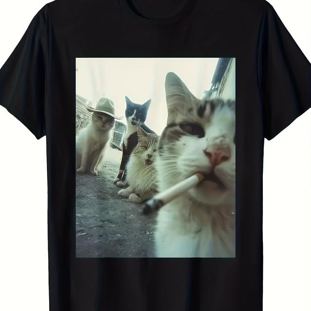 TEMU Men's Style Shirt - Featuring Anime Designs, Short Sleeves, And A Round Neck, Comfortable For All , Machine Washable, Casual Outfit, Urban Style, Print Top, Perfect For Pop Enthusiasts