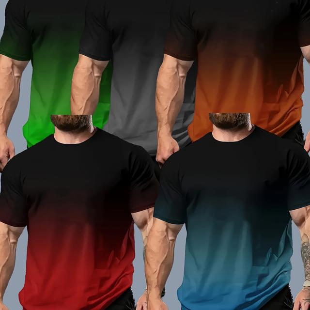 TEMU Ensemble de 5 T-shirts surdimensionnés pour hommes avec , grande taille