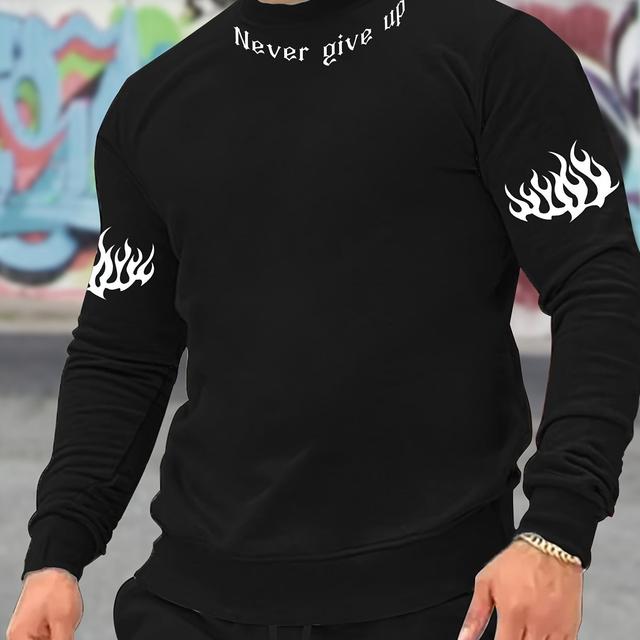 TEMU Men's Fashion Trend Lightweight Knitted Round Neck With Print