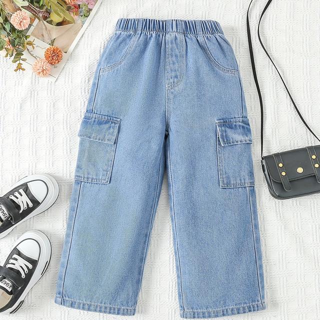 TEMU Denim Overalls For Girls, Suitable For Everyday And Vacations, Versatile Long Pants For Boys And Girls.