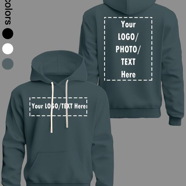 TEMU Customizable Unisex Hoodie, Personalized On Front And Back