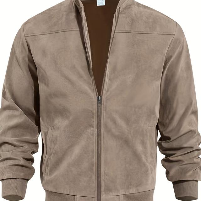 TEMU Heren Lente/Herfst Kleur Ritsjas Casual Vintage Lange Mouwen Cardigan Sport Lichtgewicht Buitenkleding