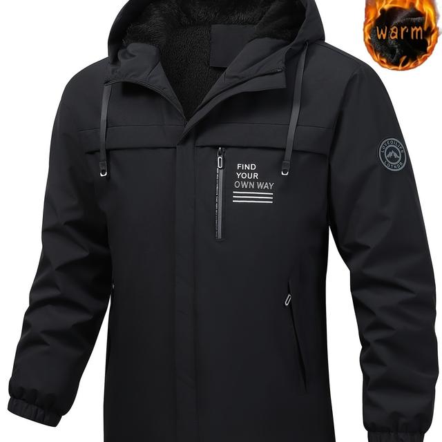 TEMU 남성용 패션 캐주얼 아웃도어 가을 겨울 따뜻한 후드 플리스 재킷