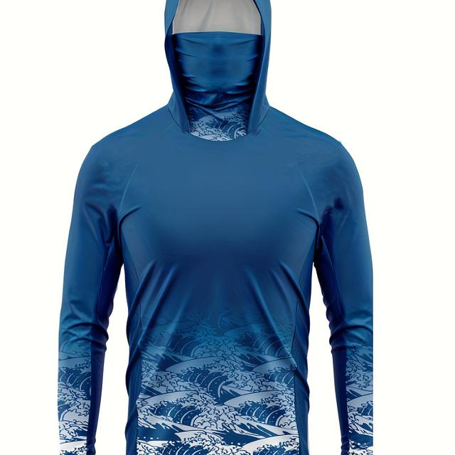 TEMU Sombrero de hombre, camisa, máscara, tejido de secado rápido, pesca de larga, senderismo, top para exteriores