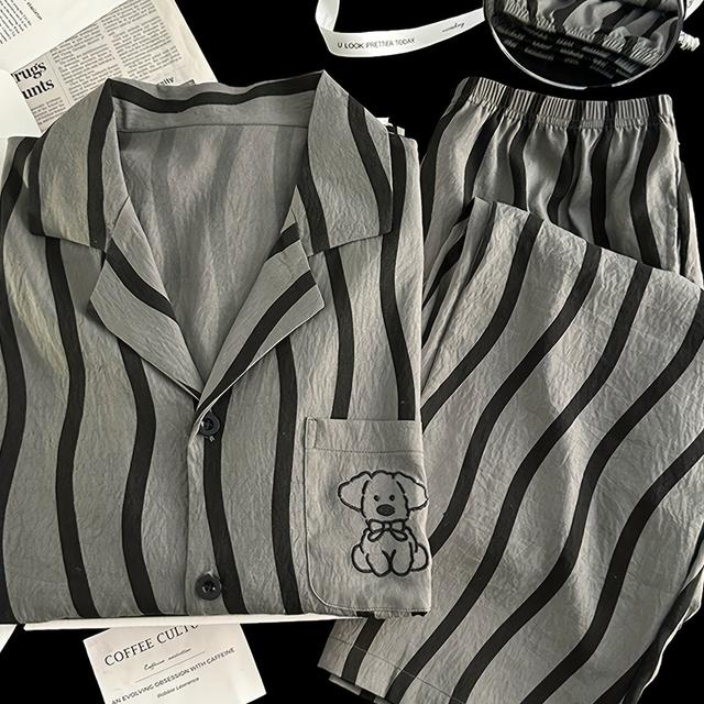 TEMU 남성용 이지 구름 파자마, 긴소매와 라펠이 있는 캐주얼 가디건, 봄, 여름, 가을에 적합, 다양한 사이즈로 제공