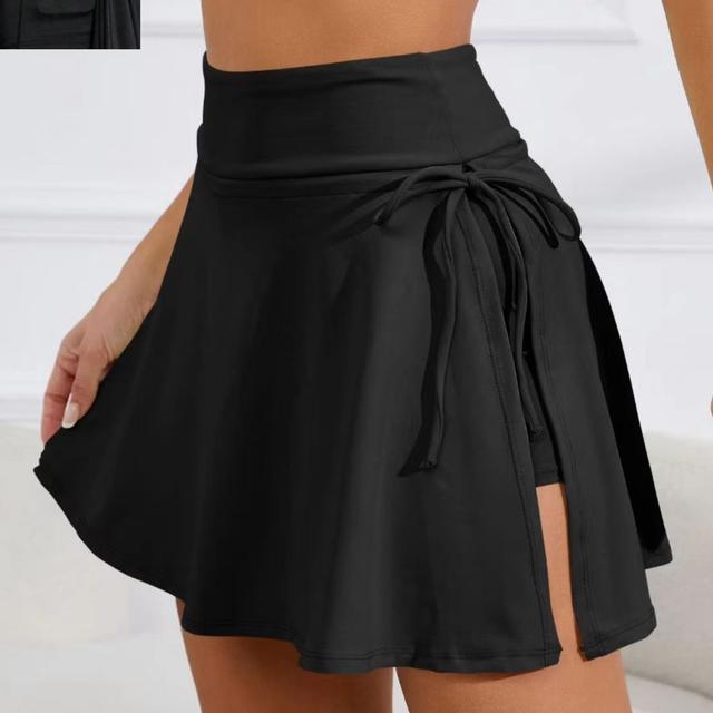 TEMU Skort Atlético para Mujer con Bolsillo Incorporado - Alta Elasticidad, Shorts de Falda para Tenis y Running a Prueba de Fugas, Color Sólido