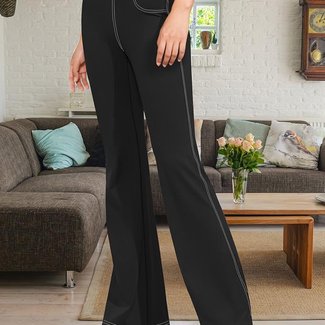 TEMU Kalhoty s Vysokým Pasem a Rozšířenými Nohavicemi pro Ženy ve Velkých Velikostech