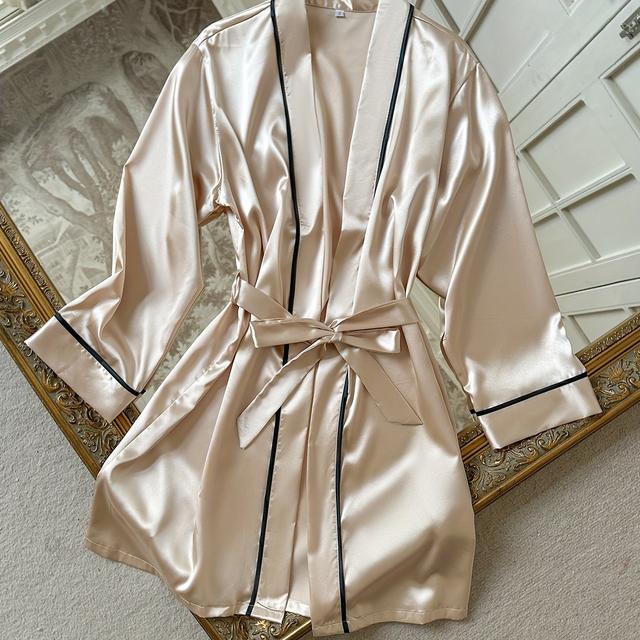 TEMU Bata de Noche Casual y Cómoda con Cordones para Jóvenes, Estilo Minimalista para Adolescentes