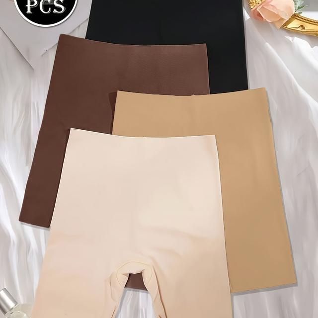 TEMU 4er-Pack nahtlose Damenunterwäsche - Weiche, bequeme und rutschfeste Boxershorts mit mittelhohem Bund