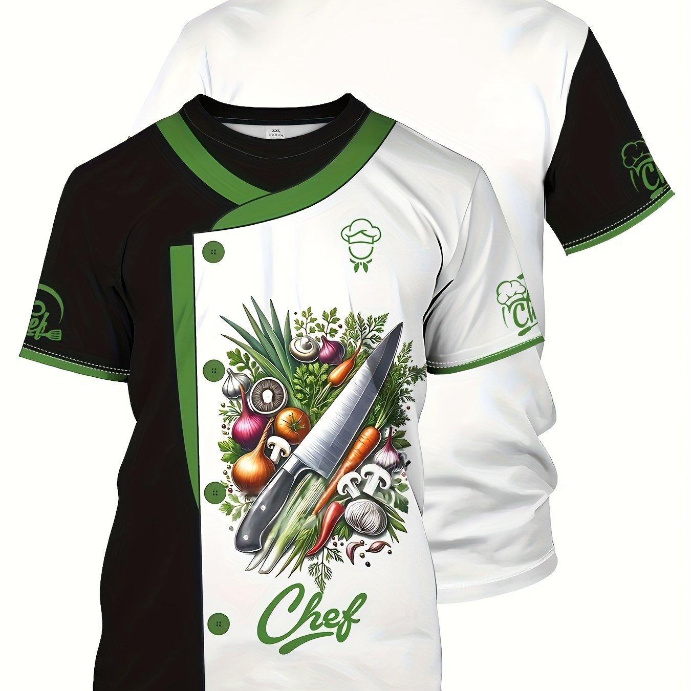TEMU Beautiful 3d Printed , Women's Chef Shirts, Stylish Work Attire
