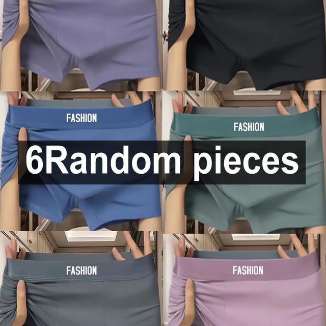 TEMU A Set Of 6 Breathable And Soft Men's Boxer Shorts, Featuring A Sporty Style, , And Ideal For Casual Wear.