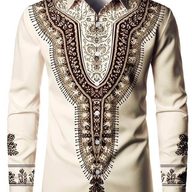 TEMU Vintage Apricot Casual Button-up Long Sleeve Shirt